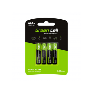 Green Cell Baterie Akumulatorki Paluszki 4x AAA HR03 950mAh - Pre-Sell
